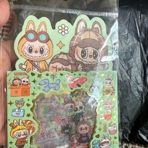 Labubu Pack of Stickers, 5 Sheets/ Pack, Green